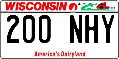 WI license plate 200NHY