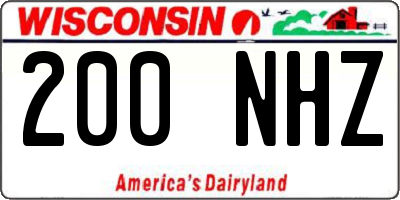 WI license plate 200NHZ