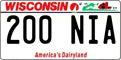 WI license plate 200NIA