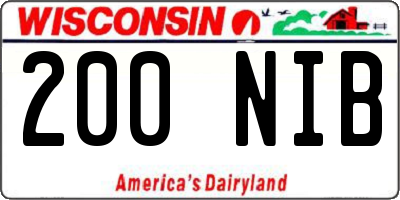 WI license plate 200NIB