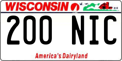 WI license plate 200NIC