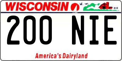 WI license plate 200NIE