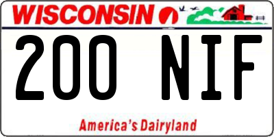 WI license plate 200NIF