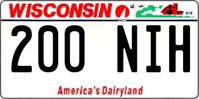 WI license plate 200NIH