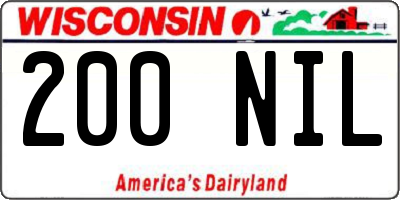 WI license plate 200NIL