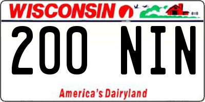 WI license plate 200NIN