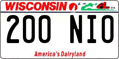 WI license plate 200NIO