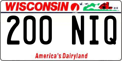 WI license plate 200NIQ