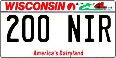 WI license plate 200NIR