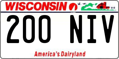 WI license plate 200NIV