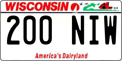 WI license plate 200NIW