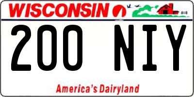 WI license plate 200NIY