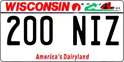WI license plate 200NIZ