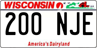 WI license plate 200NJE