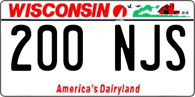 WI license plate 200NJS