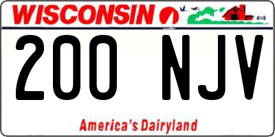 WI license plate 200NJV