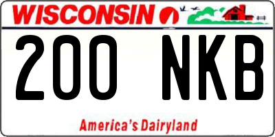 WI license plate 200NKB