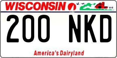 WI license plate 200NKD