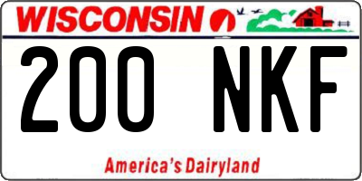 WI license plate 200NKF