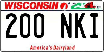 WI license plate 200NKI