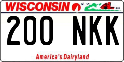 WI license plate 200NKK