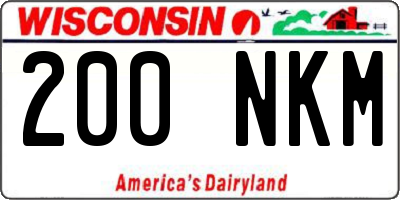WI license plate 200NKM