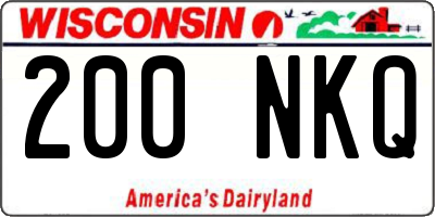 WI license plate 200NKQ