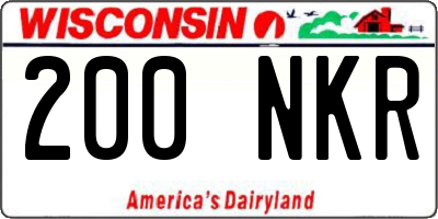 WI license plate 200NKR