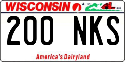 WI license plate 200NKS