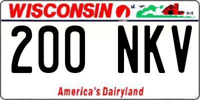 WI license plate 200NKV