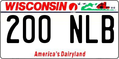 WI license plate 200NLB