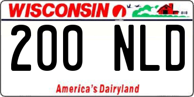 WI license plate 200NLD