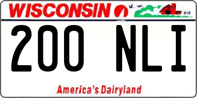 WI license plate 200NLI