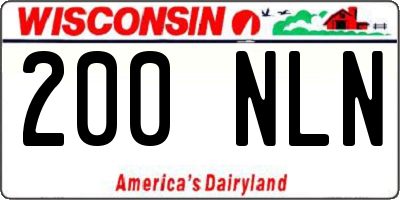 WI license plate 200NLN
