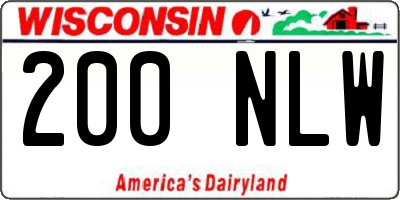 WI license plate 200NLW
