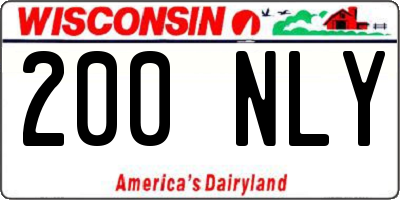 WI license plate 200NLY
