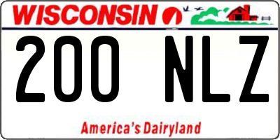 WI license plate 200NLZ