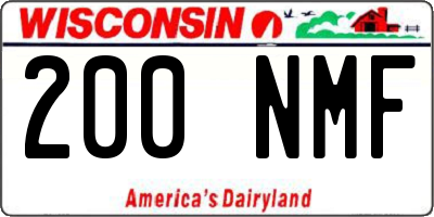 WI license plate 200NMF