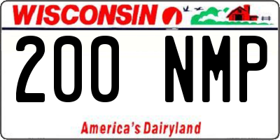 WI license plate 200NMP