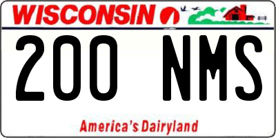 WI license plate 200NMS