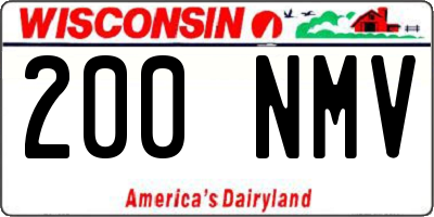 WI license plate 200NMV