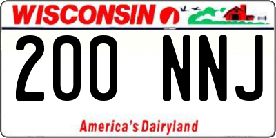 WI license plate 200NNJ