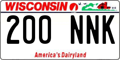 WI license plate 200NNK