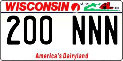 WI license plate 200NNN