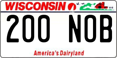 WI license plate 200NOB