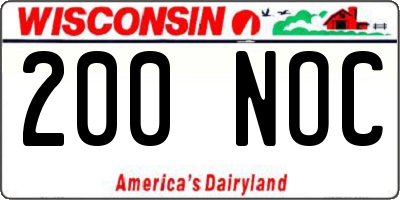 WI license plate 200NOC