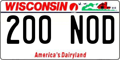 WI license plate 200NOD