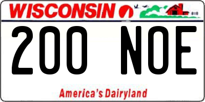 WI license plate 200NOE