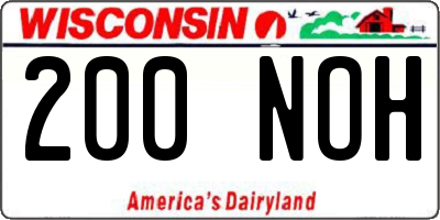 WI license plate 200NOH