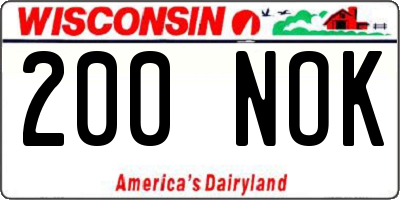 WI license plate 200NOK